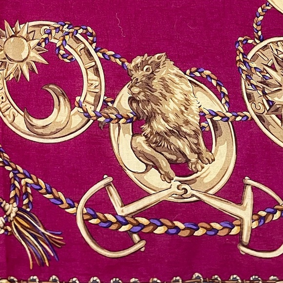 Rare Celine Paris Silk Scarf Cranberry BNWT Vintage Late 1980s-Early 90s France - Picture 13 of 14